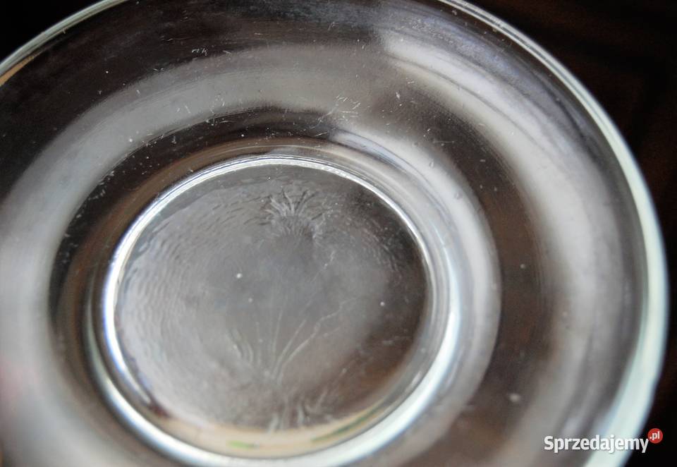 Trzy stare talerzyki spodki szklane PRL vintage Lublin