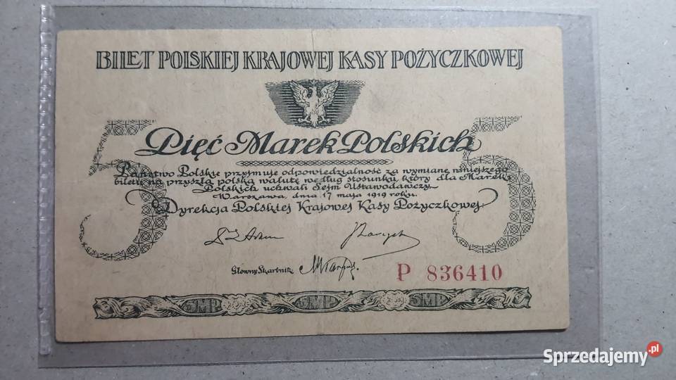 RZADKOŚĆ 5 MAREK POLSKICH 1919 s P mazowieckie Warszawa