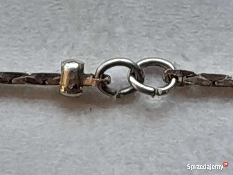 Stary cieniutki łańcuszek srebrny posrebrzany śląskie Dąbrowa Górnicza