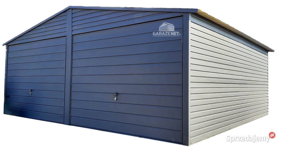 GARAŻ BLASZANY 6m x 6m DWUSPAD 2X BRAMA OKNO Łapanów