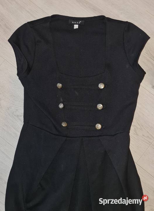 Sukienka damska czerń guziki 3638 Moda i Styl