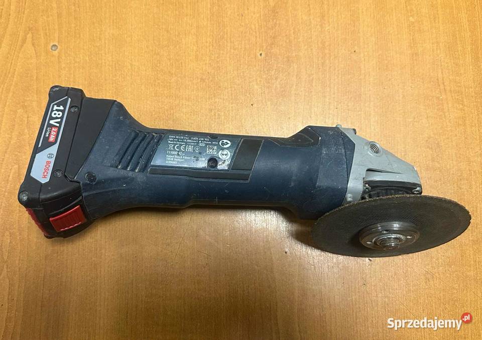 Szlifierka kątowa Bosch GWS 18125 VLI aku 2Ah Elbląg