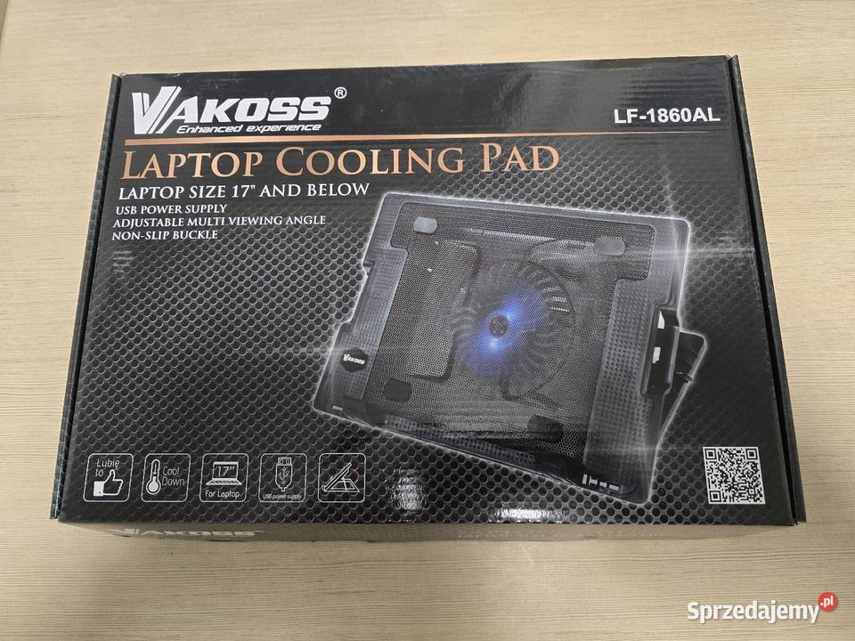 Podkładka chłodząca do laptopa Vakoss LF1860AL Czarna Woda