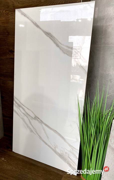 Gres polerowany BIAŁY MARMUR 120x60 WYSOKI Łask