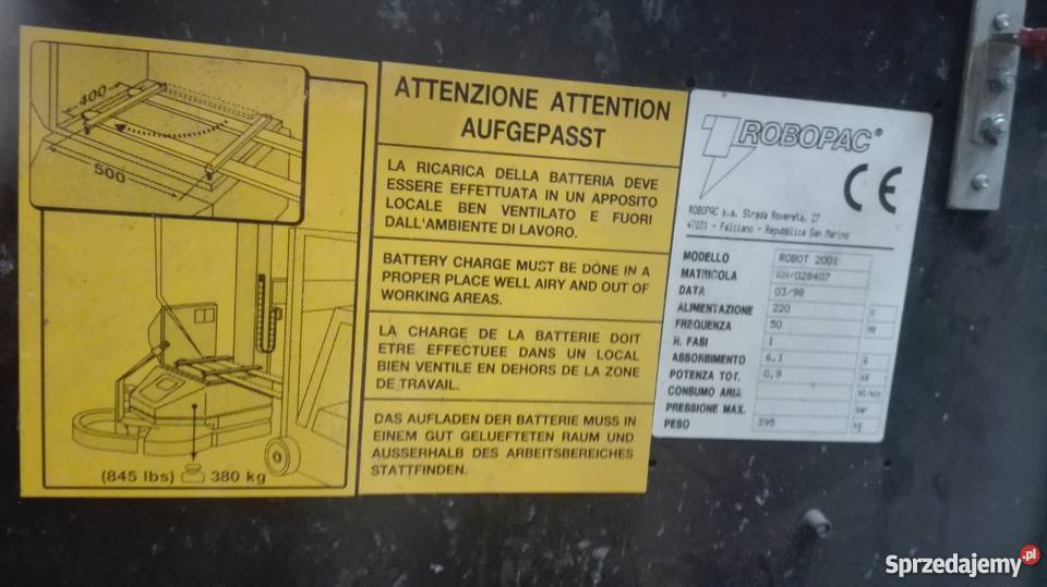 Owijarka do palet samojezdna Robopac Robot 2001 Magazynowanie Bydgoszcz