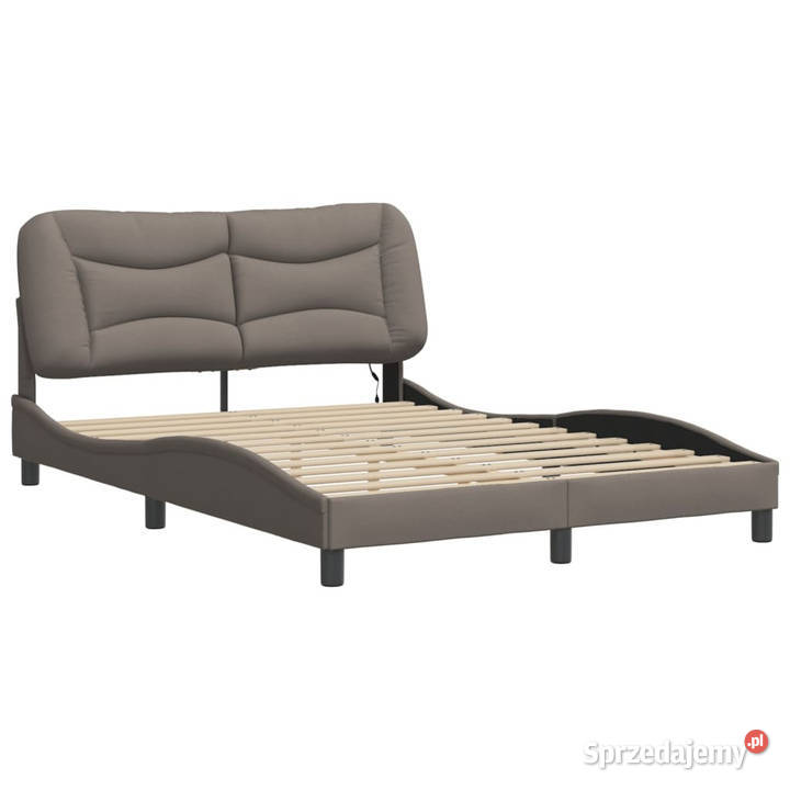 Rama łóżka z LED kolor taupe tkanina 140x190 Warszawa