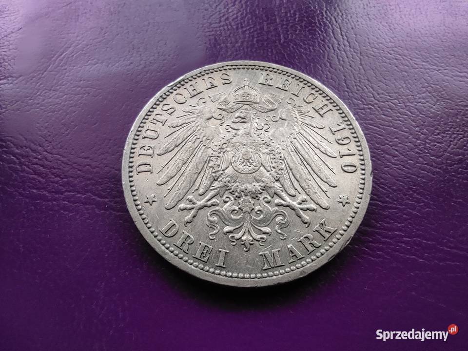 Moneta PRUSY 3 MARKI 1910 A Srebro Rzadkość Pruszków