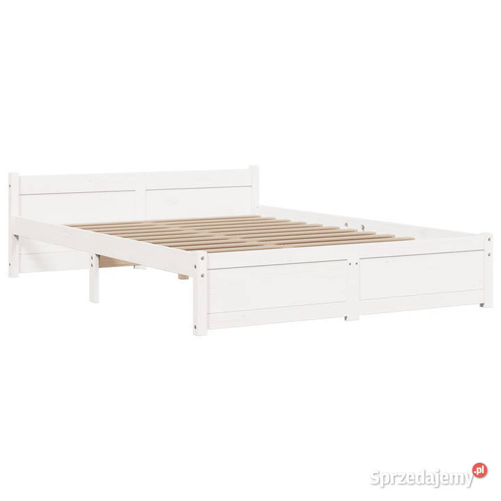 Rama łóżka biała lite drewno 140 x 200 WM815045 145cm