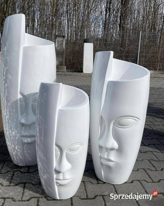 Biała donica Twarz Glamour Premium 72