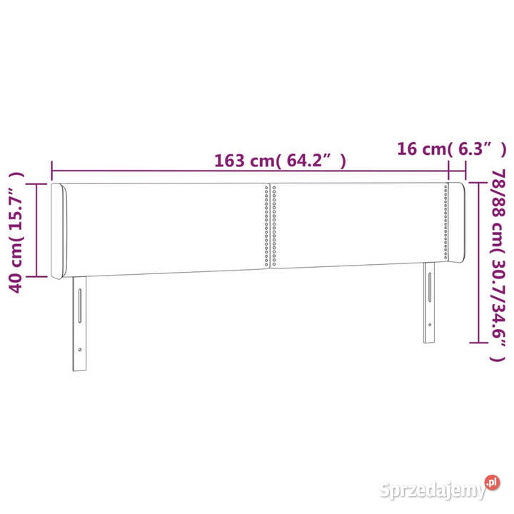 Zagłówek do łóżka z LED czarny 163x16x7888 Ramy i stelaże mazowieckie sprzedam