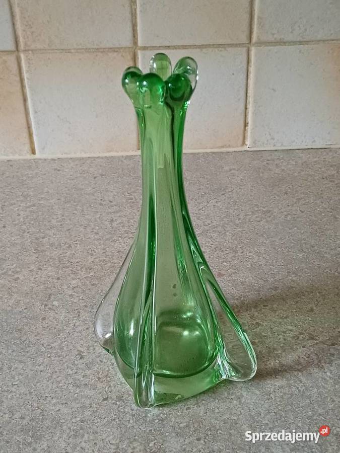 vintage zielony wazonik Nowy Targ