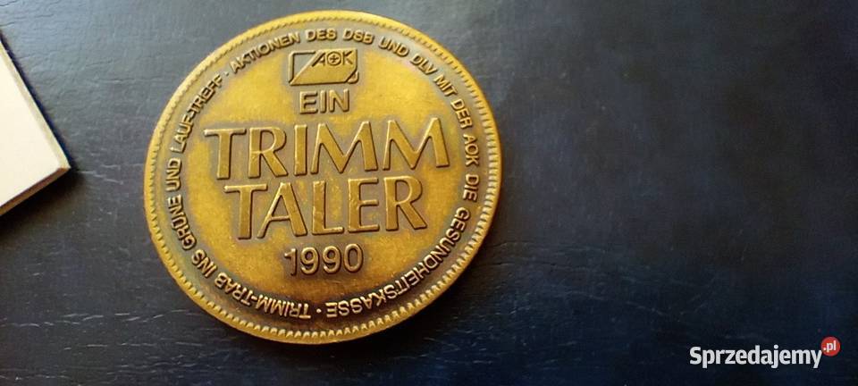 Stare monety 1 Trimm Taler 1990 Niemcy Lesko