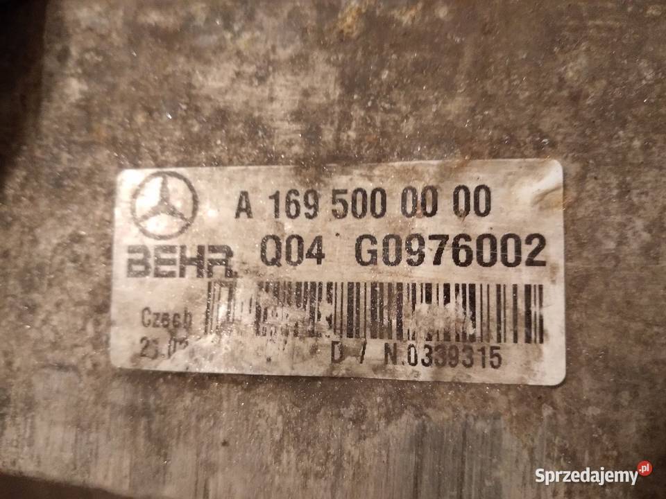 Intercooler chłodnica powietrza Mercedes W 169 W Gorzów Wielkopolski