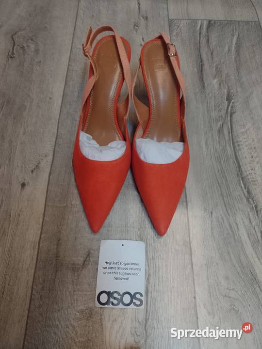 42 ASOS Pomarańczowo bordowe czółenka z odkrytą małopolskie Kraków