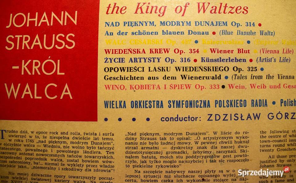 Johann Strauss Król Walca płyta z roku 1962 w kujawsko-pomorskie Chełmno