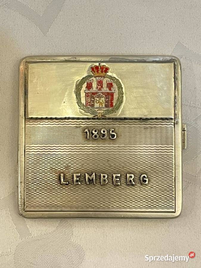 Srebrzona papierośnica Lwów Kraków