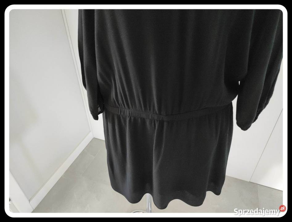HM czarna sukienka z gumką w talii 40 L Wiskoza H&M Płock sprzedam