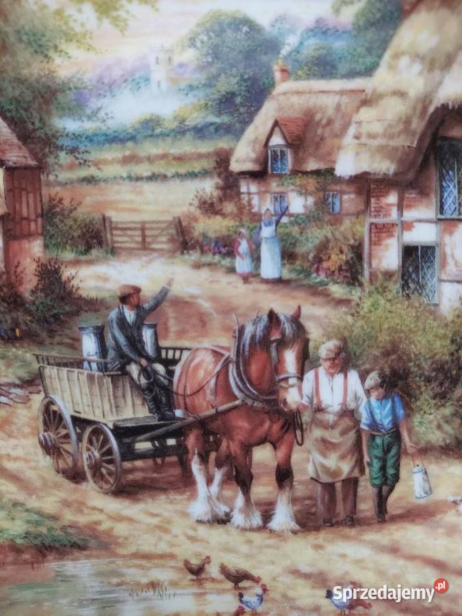 Kolekcjonerski talerz Wedgwood z koniem lubelskie Chełm