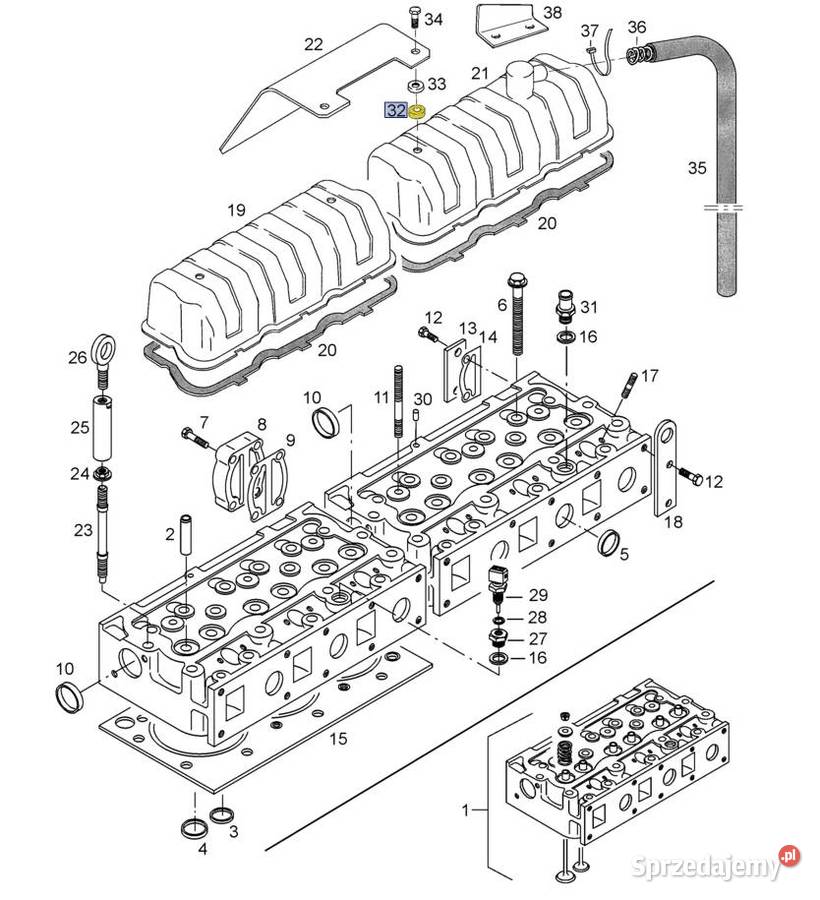 Podkładka uszczelniająca pokrywę zaworów Case NH