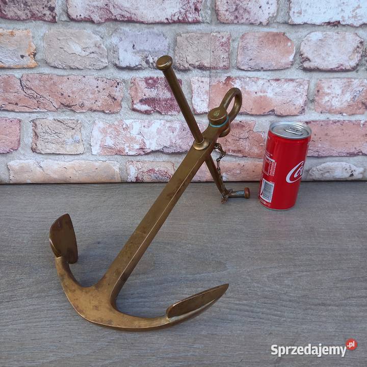 Marynistyka żeglarstwo duża mosiężna kotwica mazowieckie Warszawa sprzedam