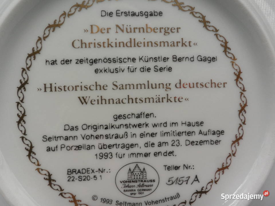 Talerz Kolekcjonerski Seltmann Vohenstrau wielkopolskie Raszków