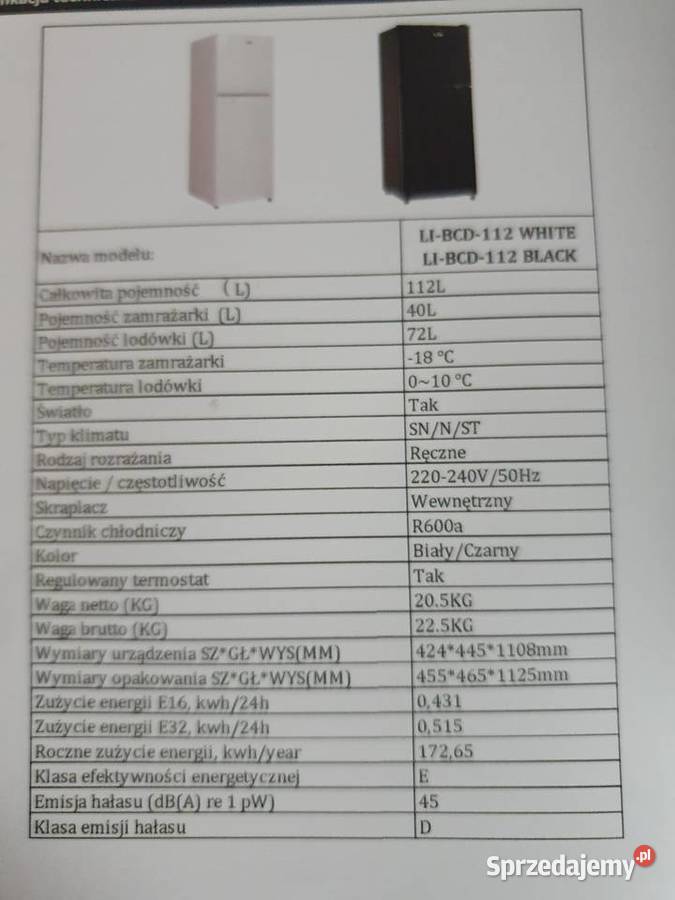 Sprzedam lodówkę firmy LIN pomorskie
