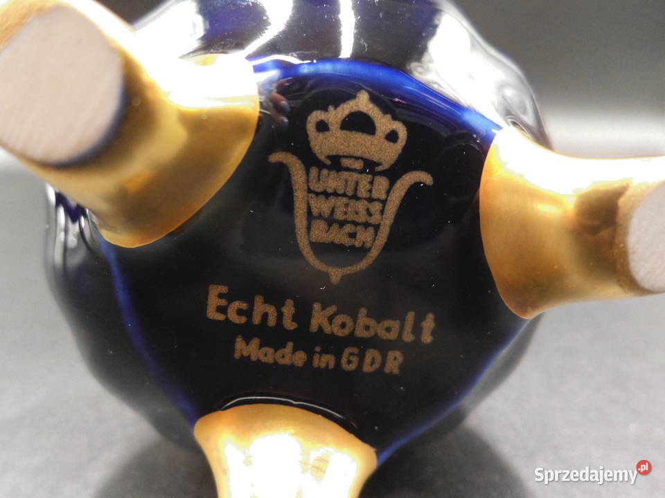 Porcelanowy kobaltowy wazon UNTER WEISS BACH Porcelana i szkło