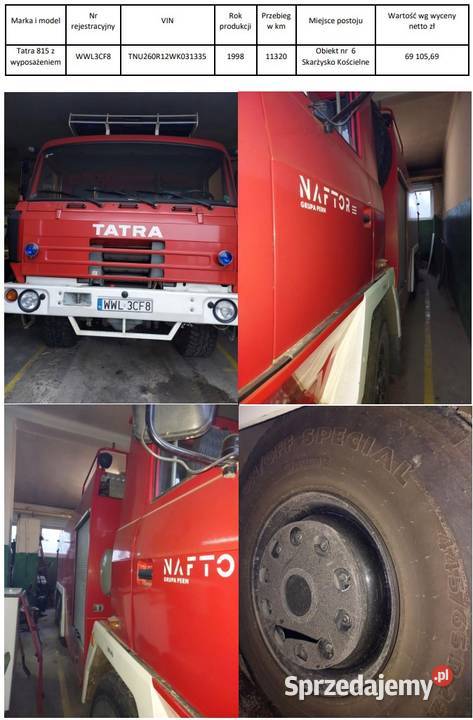 Tatra 815 pożarnicza z wyposażeniem