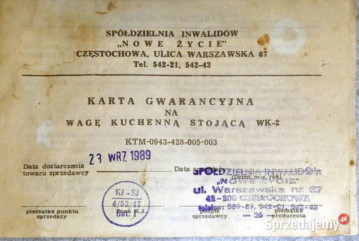 Waga kuchenna WK2 PRL sprawna vintage Bielsko-Biała