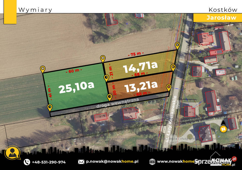 Działki Budowlane MPZP Kostków 13a 25a Sprzedaż podkarpackie Jarosław