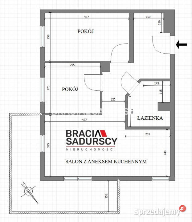 Mieszkanie do sprzedania Kraków 5367m2 3 pokoje miejsce parkingowe małopolskie
