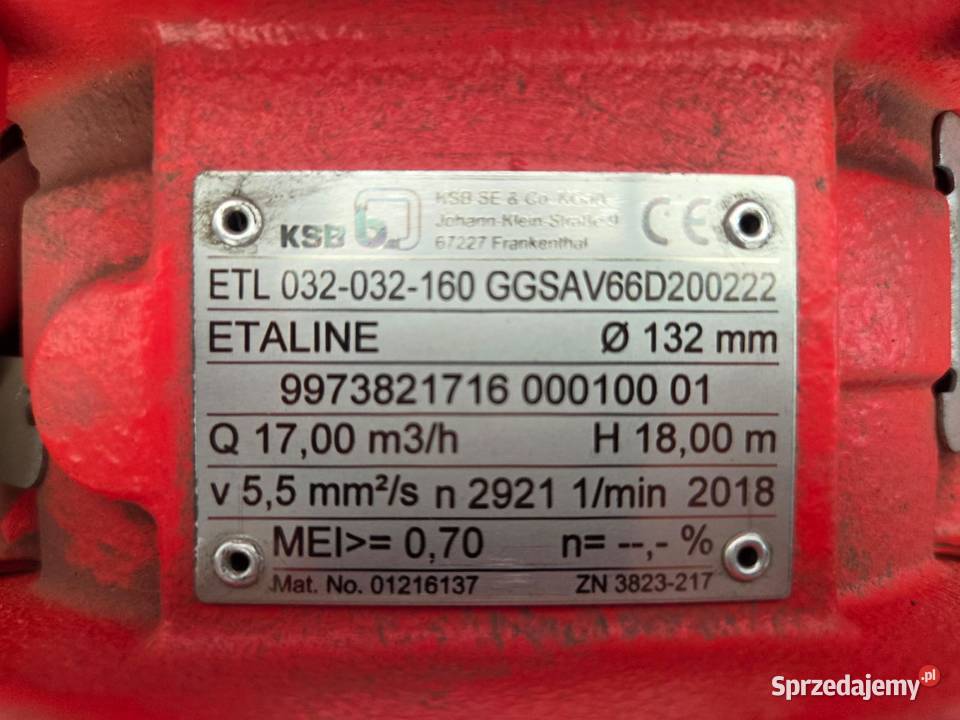 KSB Etaline ETL 032032160 Nowa Pompa inline 6 wielkopolskie Krotoszyn