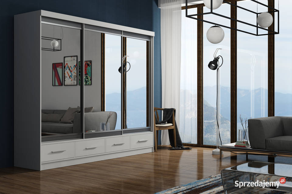 MARGO 250 SZAFA GARDEROBA z lustrem i szufladami