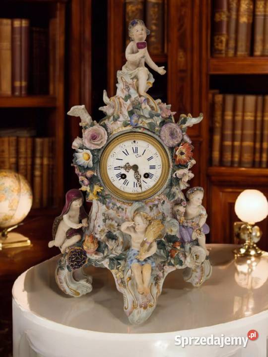 Oryginalny zegar MEISSEN – sygnowany, duży 47 cm, unikat