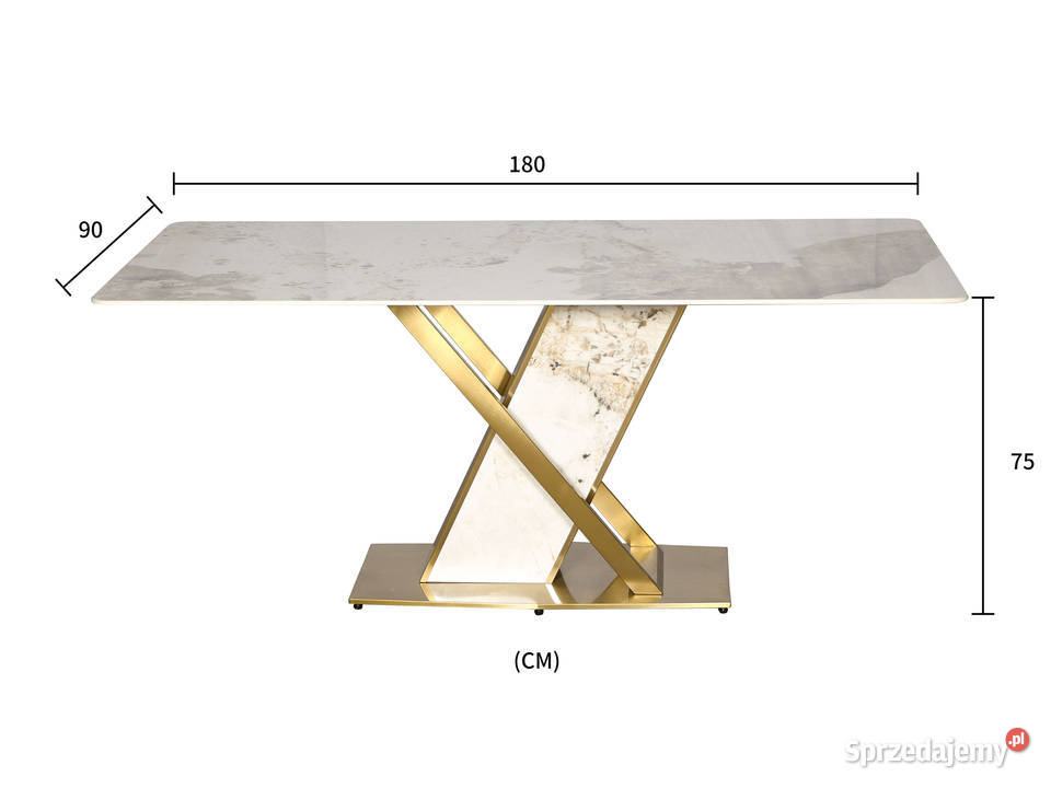 Stół złoty okrągły Glamour Nowojorski z Golkowice