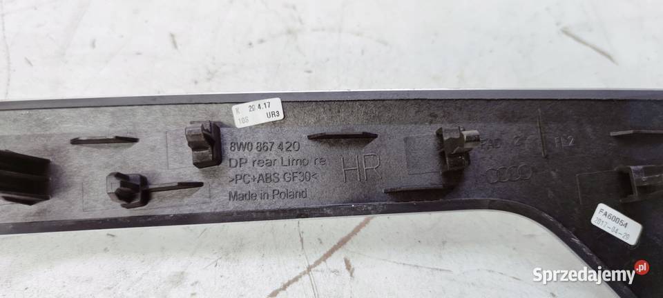 DEKOR LISTWA DRZWI PRAWY TYŁ AUDI A4 B9 osobowe śląskie Przystajń