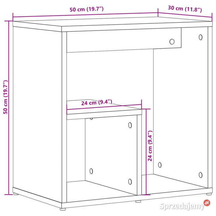 Stoliki boczne 2 czarne 50x30x50 WM840558 Warszawa