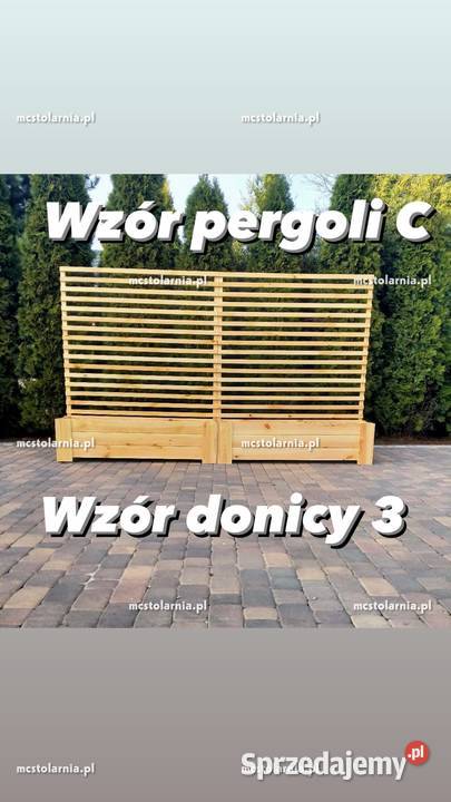 Donica z pergolą płot lamelowy Chojnice