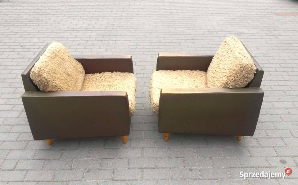 Fotel PRL kostka Cube kwadraciak design lata 60 pomorskie Gdynia