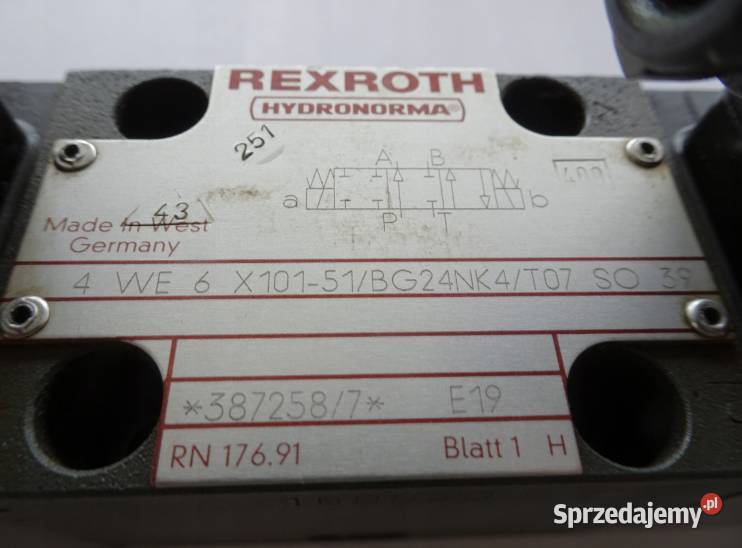 REXROTH 4 WE 6 X10151BG24NK4T07 SO 39 Zawór dolnośląskie Nowosiedlice sprzedam