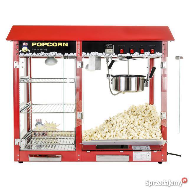 Maszyna do popcornu z witryną grzewczą 1700W Poczesna
