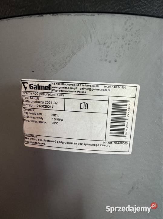 Zbiornik buforowy Galmet SGB 400 L z zaworem Zachowice