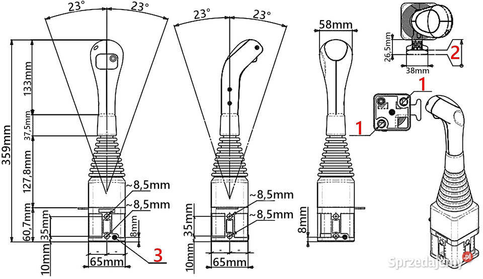 ROZDZIELACZ 80L Joystick 1P Zestaw 3 Sek Do Tura Solec Kujawski