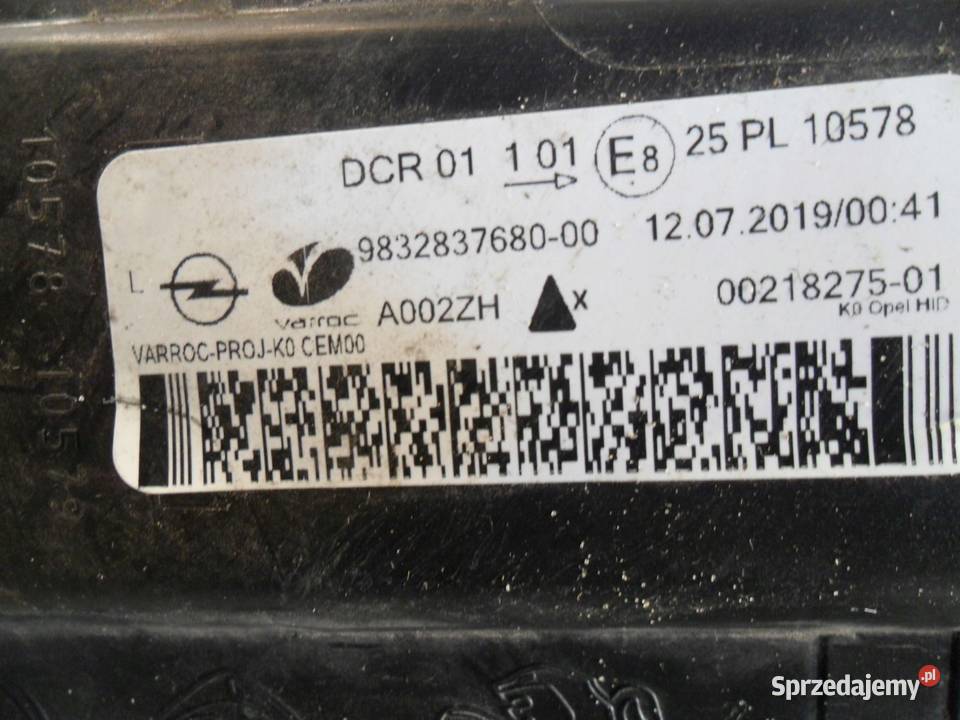 Lampa Przednia Lewa Opel Zafira D IV Nowy Tomyśl