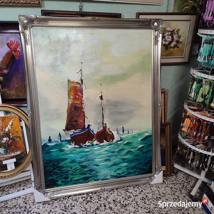 Duży obraz olejny marynistyka Kielce sprzedam