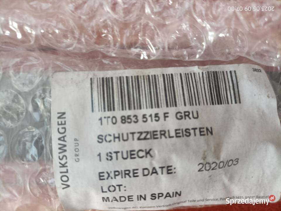 VW TOURAN listwa na Drzwi L P NOWA 1T0853515F osobowe Luzino