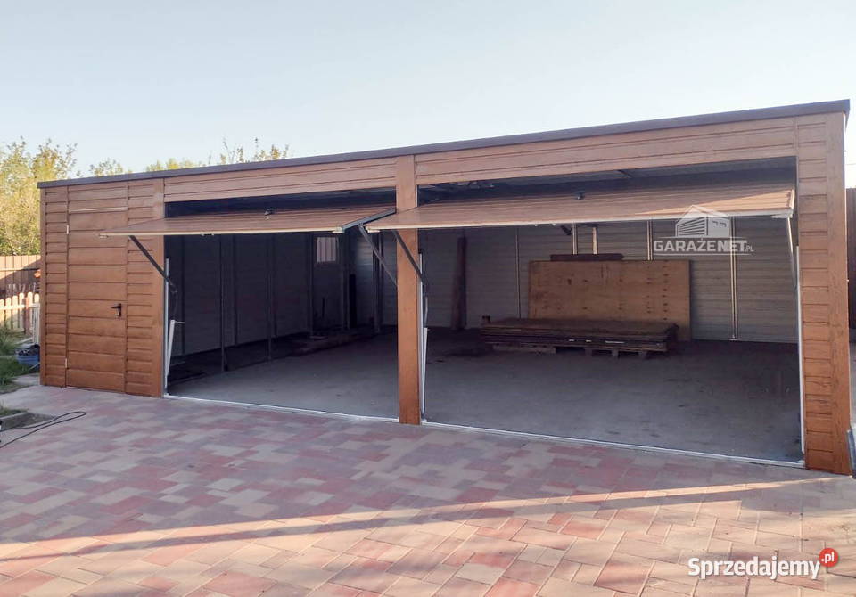 GARAŻ BLASZANY 8m x 6m SPAD TYŁ 2x BRAMA UCHYLNA małopolskie Łapanów