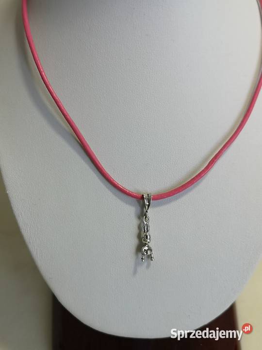 naszyjnik choker z króliczkiem srebrne Toruń