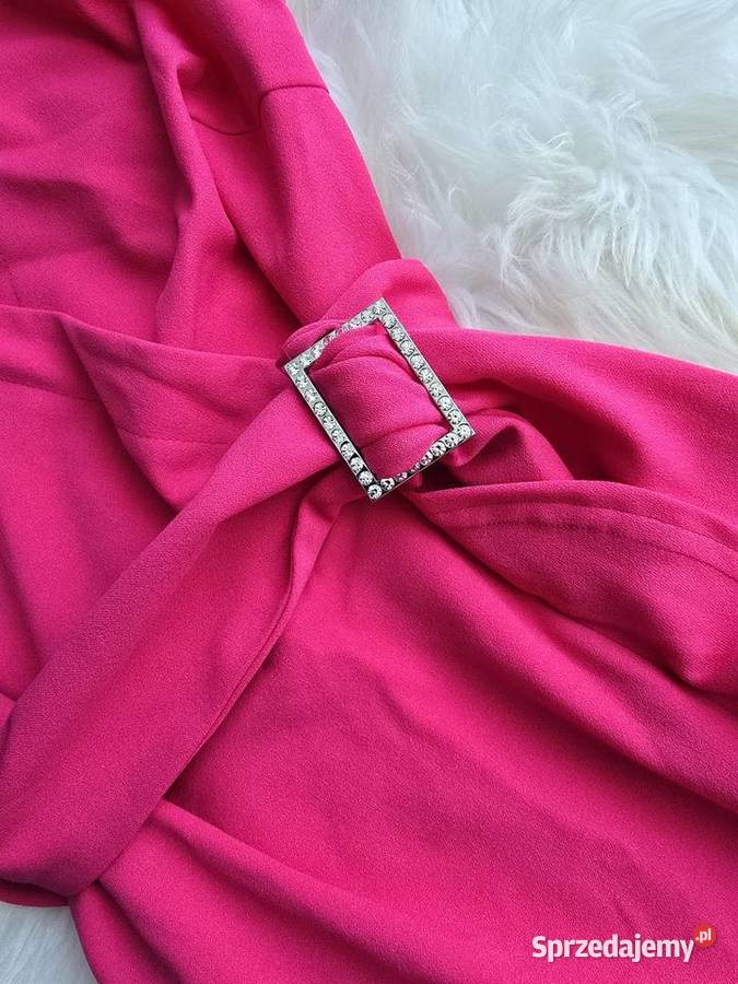 Sukienka różowa z ozdobnym paskiem Rybnik sprzedam