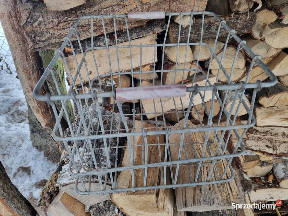 Stary kosz metalowy ocynkowany PRL Lublin